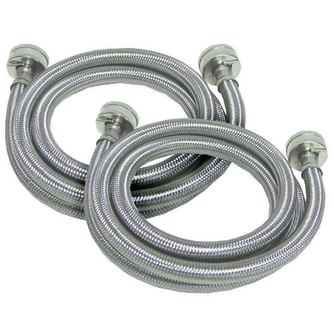 Model # 10077 Store SKU # 1001529250. UV Hot and Cold Washing Machine Connector Kit (2 Pack). Braided Stainless Steel-3/4-Inch Hose Fitting , 5-Feet (60-Inch) Length. 15 mm thick stainless steel braided Hose for easy and correct washing machine water connection. Single pack of 2 Stainless Steel Braided hoses for easy and correct washing machine ...